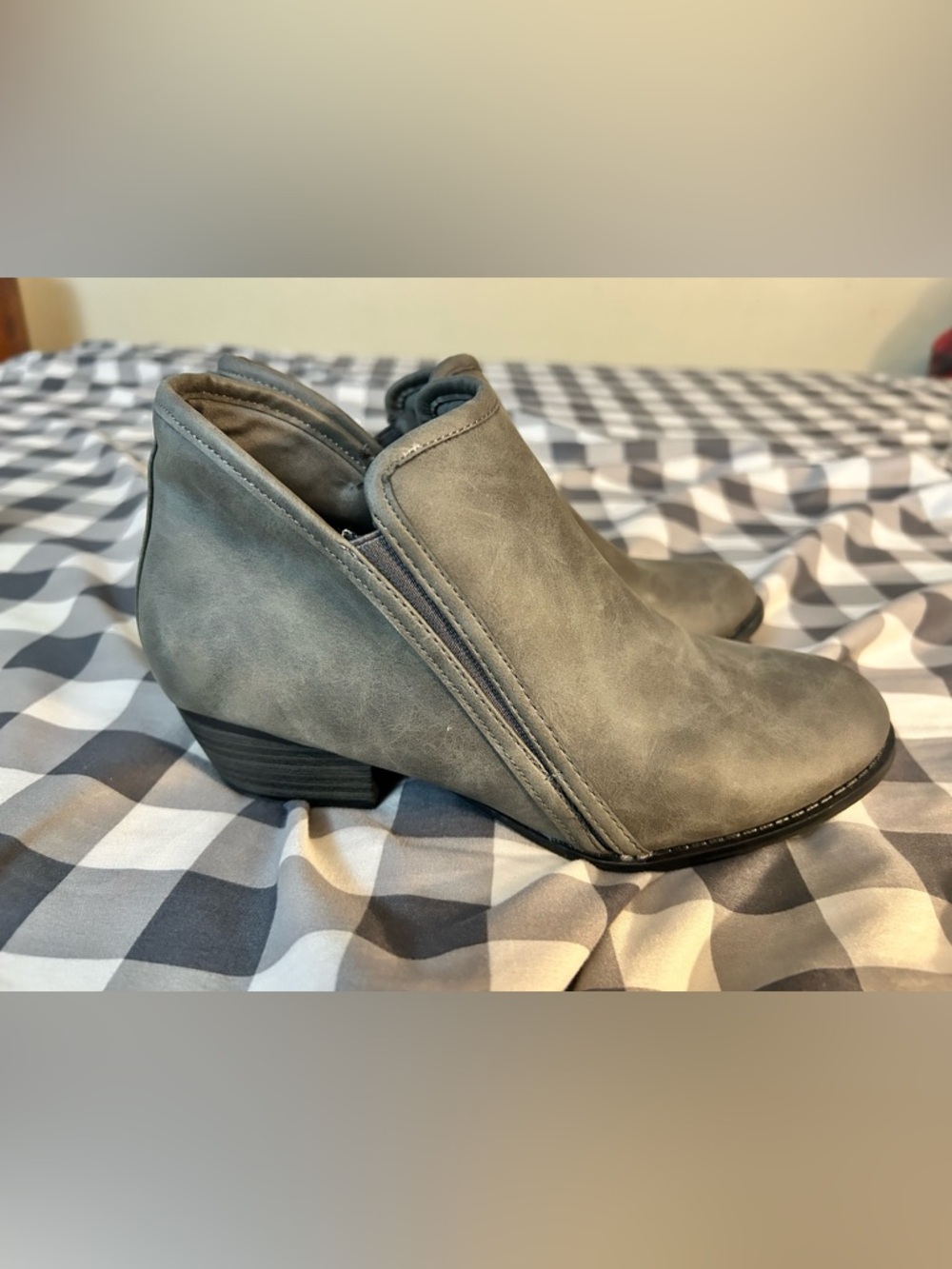 Falls Creek Gray Slip-On Ankle Booties